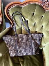 Borsa Fendi Grande Roll Bag Shopper Tessuto + Pelle