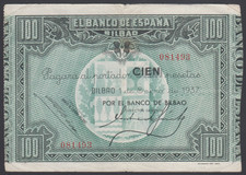 Spagna 100 Pesetas 1937 VF P