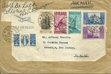 Lettera posta aerea USA con 200 £ Santa Caterina + altri 16.8.1948 - Firma Diena
