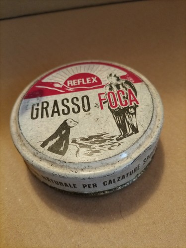 Vecchia scatola latta grasso - latta,