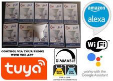 10x White GU10 Smart Bulb App Alexa Google 4,5w LED dimmerabile WIFI FastP&P 