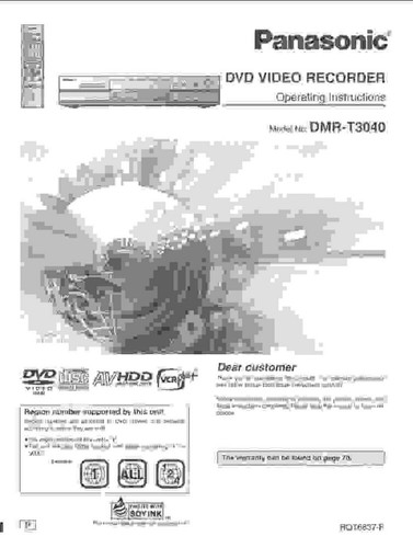 Panasonic dmr t3040 - panasonic, dmr-t3040