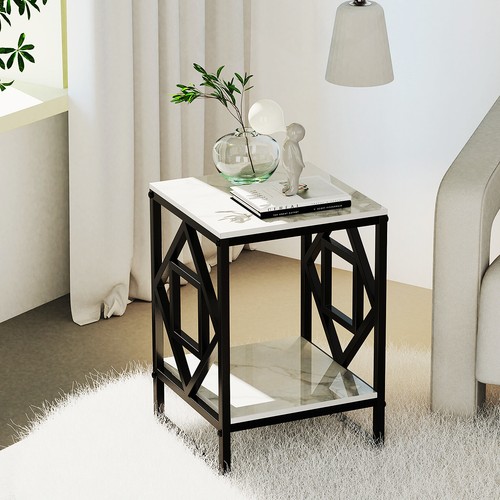 Tavolino bianco nero comodino - tavolino, bianco/nero