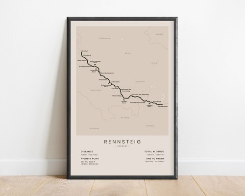 Stampa rennsteig trail mappa - rennsteig, |