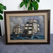 Dipinto velieri navi con cornice