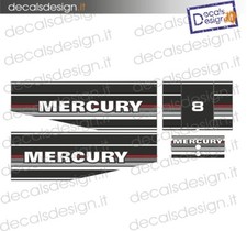 Adesivi motore marino fuoribordo Mercury 8 cv  gommone barca stickers