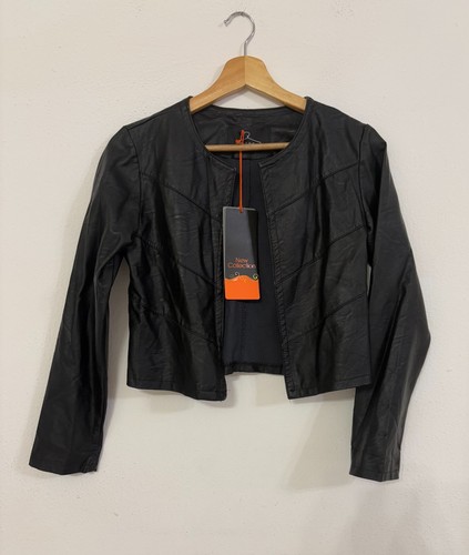 Black faux leather jacket size