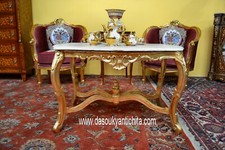 Tavolino da salotto dorato stile Rocaille