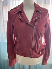 Giacca di pelle donna Freaky Nation rossa, taglia L