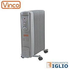 Stufa Radiatore Elettrico a Olio Calorifero Termosifone Portatile 9 Elemen 2000W