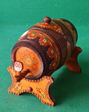 PICCOLA BOTTICELLA BOTTE IN LEGNO PER VINO 1 LT CON RUBINETTO VINTAGE. CJ31