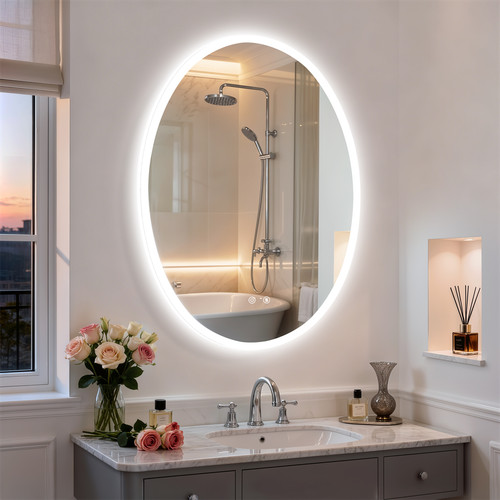 Specchio bagno ovale led - specchio,