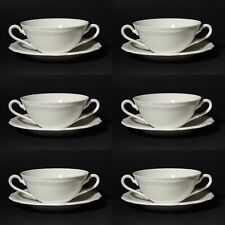 ANTICO SERVIZIO 6 TAZZE BRODO PORCELLANA BIANCA MARIE LUISE BAVARIA SELTMANN W.