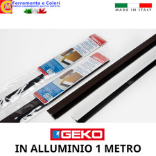 Paraspifferi Parafreddo Alluminio GEKO Sottoporta Con Spazzola 1M Bianco Marrone