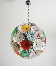 Lampadario vintage Sputnik cristallo italiano - 51 bicchieri multicolore margherita
