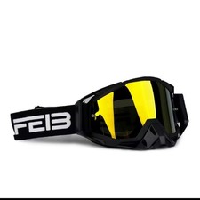 MASCHERINA OFF ROAD MOTO CROSS ENDURO SPECCHIATE NAFEIB NERA ORO Motocross 