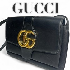 Borsa a tracolla Gucci GG Marmont Ally in pelle nera GG oro hardware 15x25x4 cm