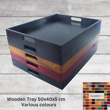 Grande e versatile vassoio da portata in pino chic tavolo da portata in legno multicolore 50x40x5 cm