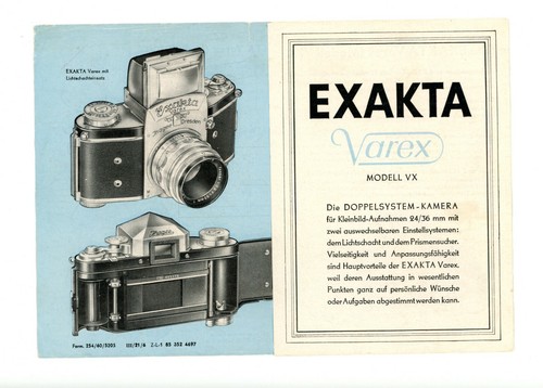 Ihagee brochure exakta varex - exakta,