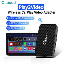 OTTOCAST Play2Video AI Box Wireless CarPlay Android Auto | Adattatore per Auto