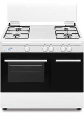 Ducati Cucina a Gas 4 Fuochi Forno a Gas 90x60 cm Portabombola Bianco SD490GW