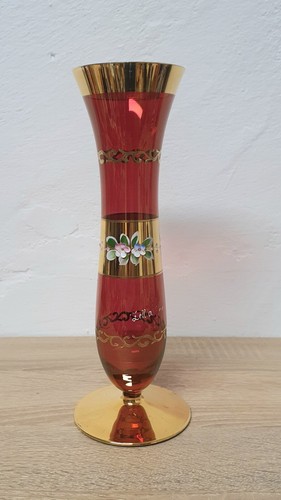Vaso vetro rubino boemia - vaso,