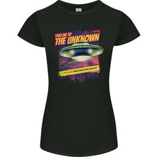 Portami Verso L'Ignoto UFO Alieno T-Shirt Donna Taglio Petite