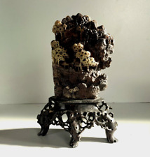 ANTICA COMPOSIZIONE INTAGLIO PIETRA DURA SAPONARIA PAESAGGIO CINA ARTE ORIENTALE