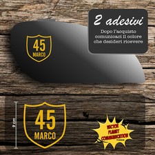 2 adesivi scudo moto numero e