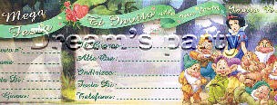 Invito blocchetto biancaneve - invito,