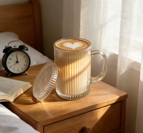 Glass coffee cup with - coffee,
