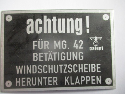 Attenzione mg42 targa - attenzione,