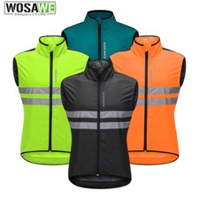 WOSAWE Gilet Ciclismo Uomo Antivento Gilet Riflettente Raffreddamento MTB Bici Corsa
