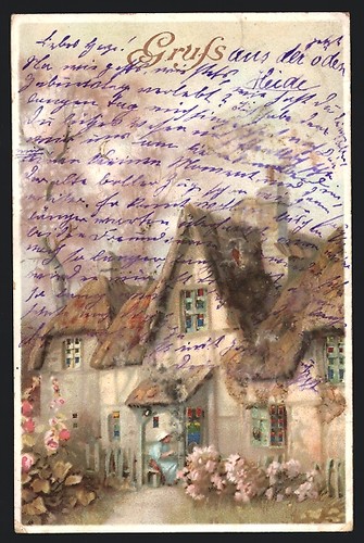 Litografia vecchie case - litografia,