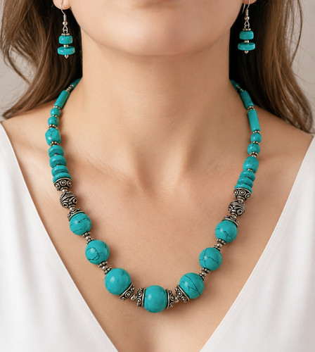 Set orecchini collana - , perline