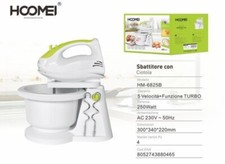 SBATTITORE ELETTRICO FRULLATORE IMPASTATORE 5 VELOCITA' 250 WATT HOOMEI HM-6825B
