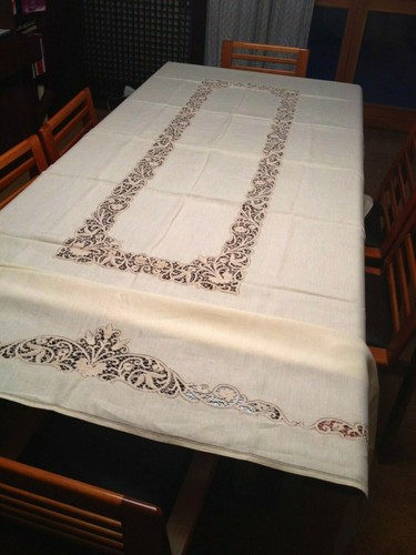Spettacolare tovaglia ecru - , in