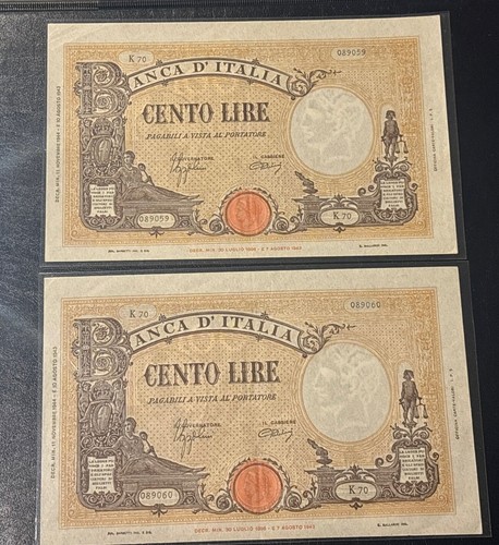 Coppia banconote 100 - banconote, da
