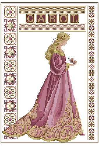 Cross stitch pattern - cross, lady