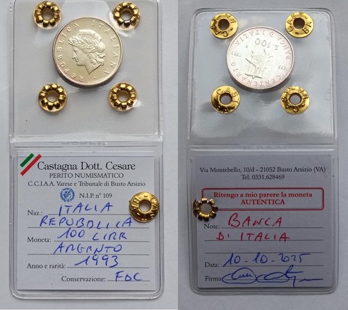 Moneta 100 lire - lire, argento