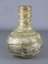 Vaso artistico ceramica Raku smaltato decorazione spirale firmato vintage XX Sec