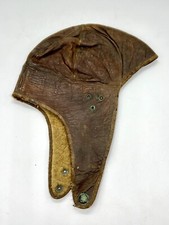 Casco moto volo pelle vintage