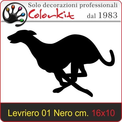 Adesivo cane levriero nero - levriero, 01
