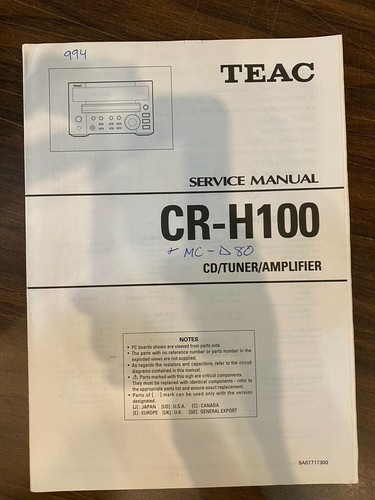 Teac h100 crh100 tuner - teac, cr-h100