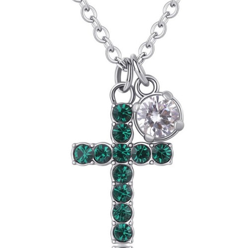 Collana croce verde ragazza - collana,