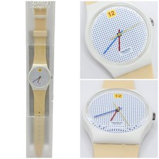 Swatch Gent GW104 Dotted Swiss – 1985 – Vintage Original NOS – Rare Swiss Made