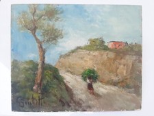 Vecchio Dipinto Ad Olio Su