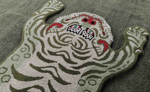 Tappeto tigre tibetano verde