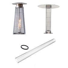 Tubo Vetro di Ricambio per Stufa Patio Piramide a Gas Fiamma Libera 92,5 cm Ø 12