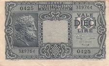 Italy  10  Lire  23.11.1944